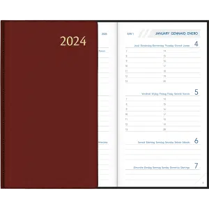 Agenda Visuplan gebonden 2024 - Bordeaux