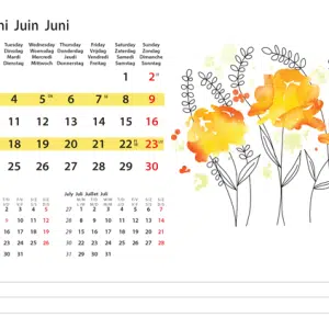 Kantoorkalender Flower Art 2024 - Juni