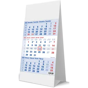 Kantoorkalender 3-maand 2024 blauw