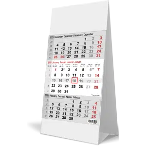 Kantoorkalender 3-maand 2024 grijs