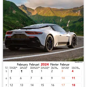 Muurkalender Sports Cars 2024 - Februari