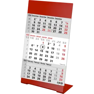 Kantoorkalender 3-maand 2025 Color rood