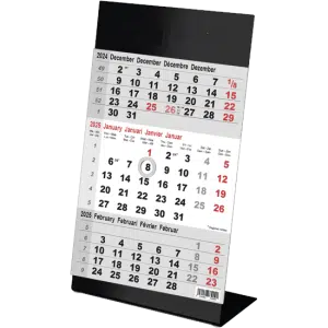Kantoorkalender 3-maand 2025 Color zwart