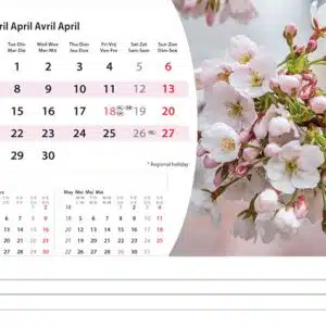 Bureaukalender Flowers 2025 - April