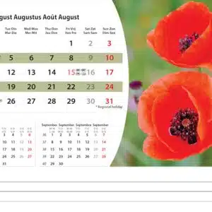 Bureaukalender Flowers 2025 - Augustus