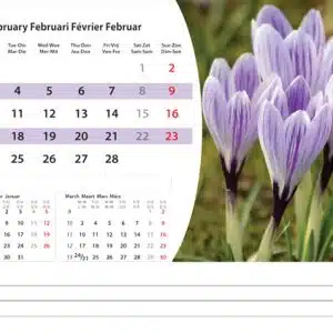 Bureaukalender Flowers 2025 - Februari