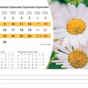 Bureaukalender Flowers 2025 - September