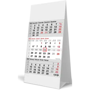 Kantoorkalender 3-maand 2025 grijs