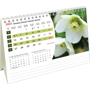 Bureaukalender Flowers 2025 - Januari