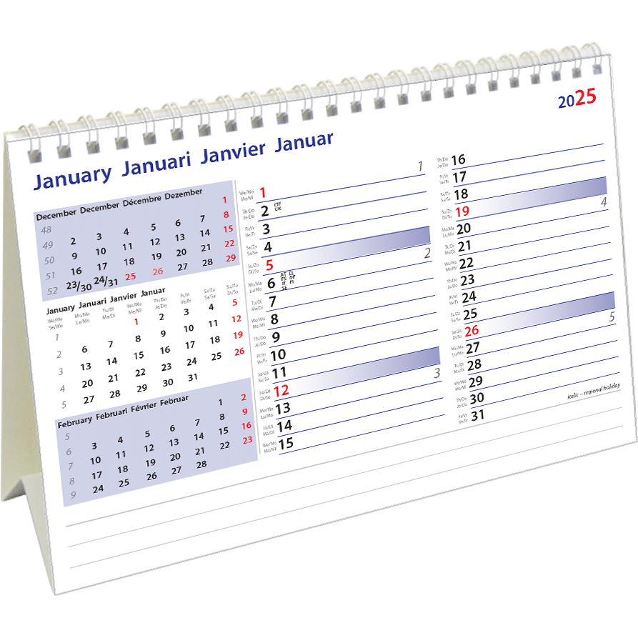 Bureaukalender International Memo 2025