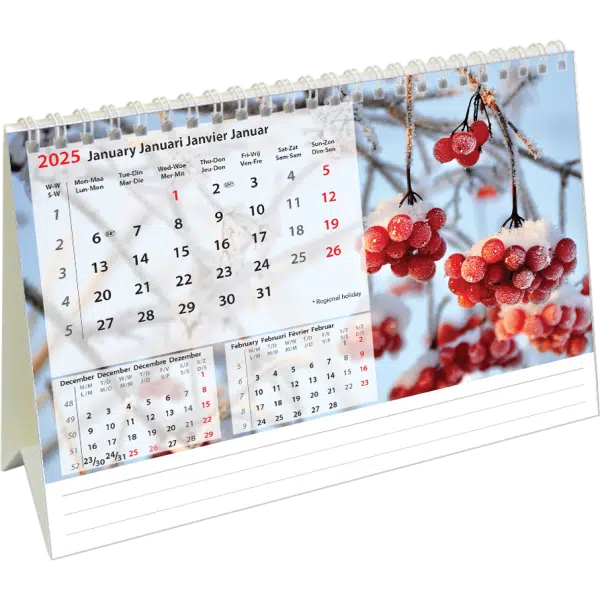 Bureaukalender Beautiful Nature 2025 - Januari