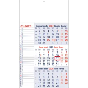 3-maandkalender Memo blauw 2025