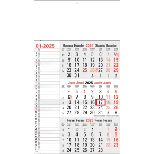 3-maandkalender Memo grijs 2025