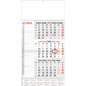 3-maandkalender Memo met jaaroverzicht 2025