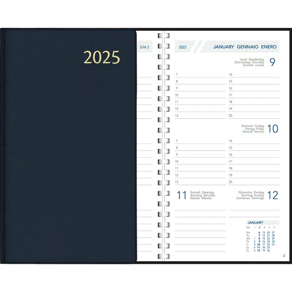 Zakagenda Visuplan 2025 spiraal blauw