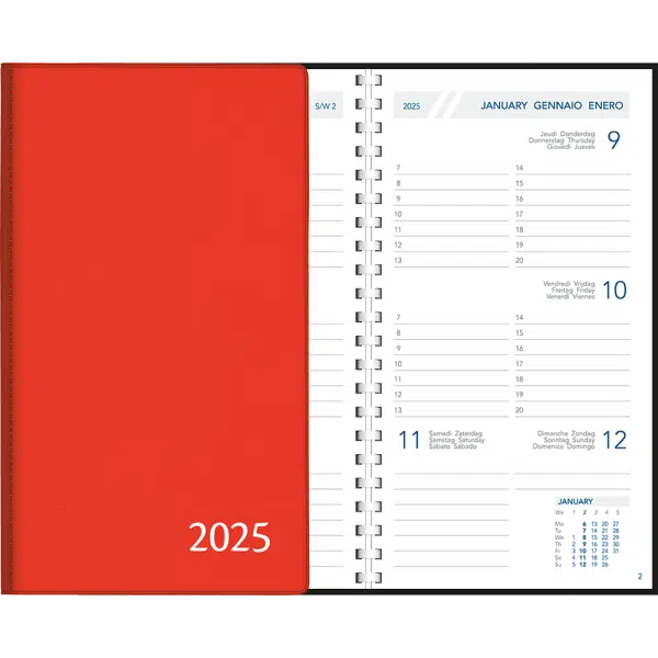 Zakagenda Visuplan 2025 spiraal rood