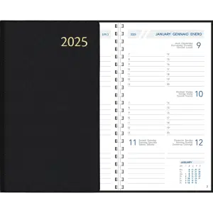 Zakagenda Visuplan 2025 spiraal zwart