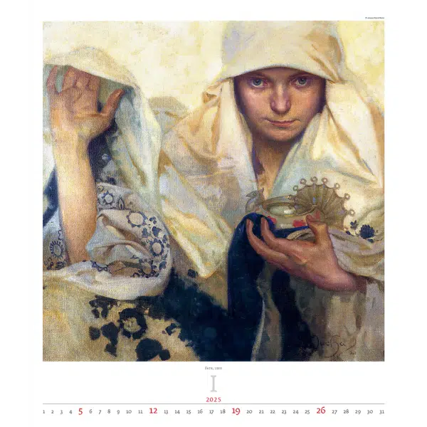 Kunstkalender Alfons Mucha 2025 - Januari