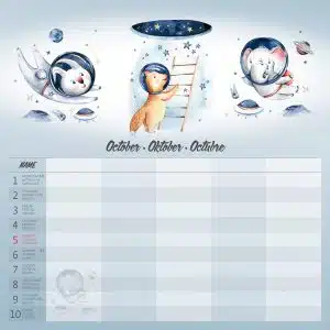 Muurkalender Family Planner 2025 - Oktober